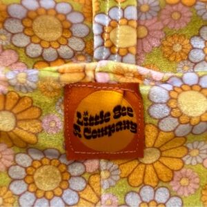 Little Bee & Company Floral Plush Short Shorts - Orange, Yellow, Pink